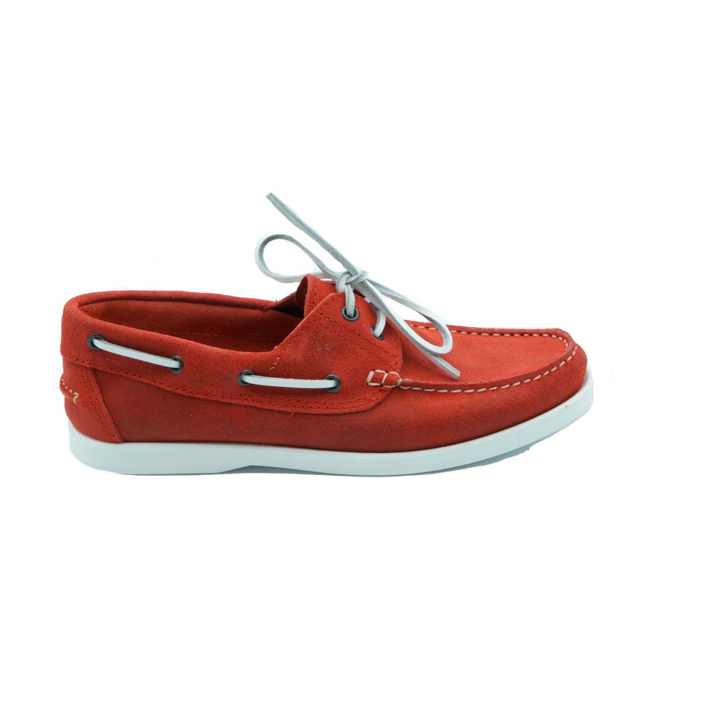 Lea Gu scarpa da barca in nappa, allacciatura frontale, fondo gomma 15mm Sconto