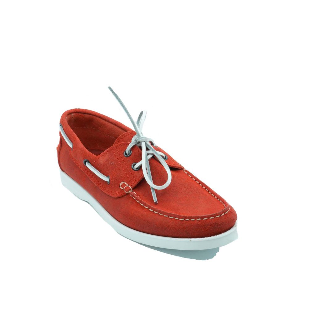 Lea Gu scarpa da barca in nappa, allacciatura frontale, fondo gomma 15mm Sconto