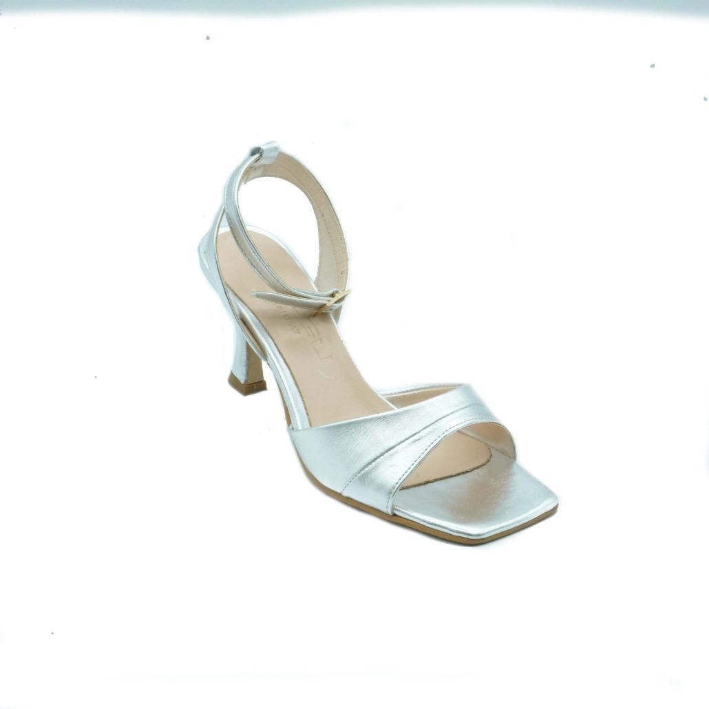 Lea Gu sandalo in nappa, fascia frontale, punta quadrata, chiusura alla caviglia, tacco ricoperto 70mm Saldi Di Fabbrica