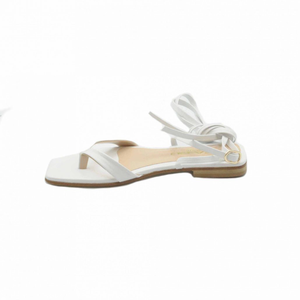Lea Gu sandalo in nappa, infradito , allacciatura in caviglia, tacco 15 mm Italy