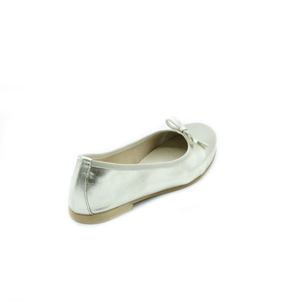 Lea Gu ballerina in nappa laminata, fiocco frontale, tacco 10mm Qualità