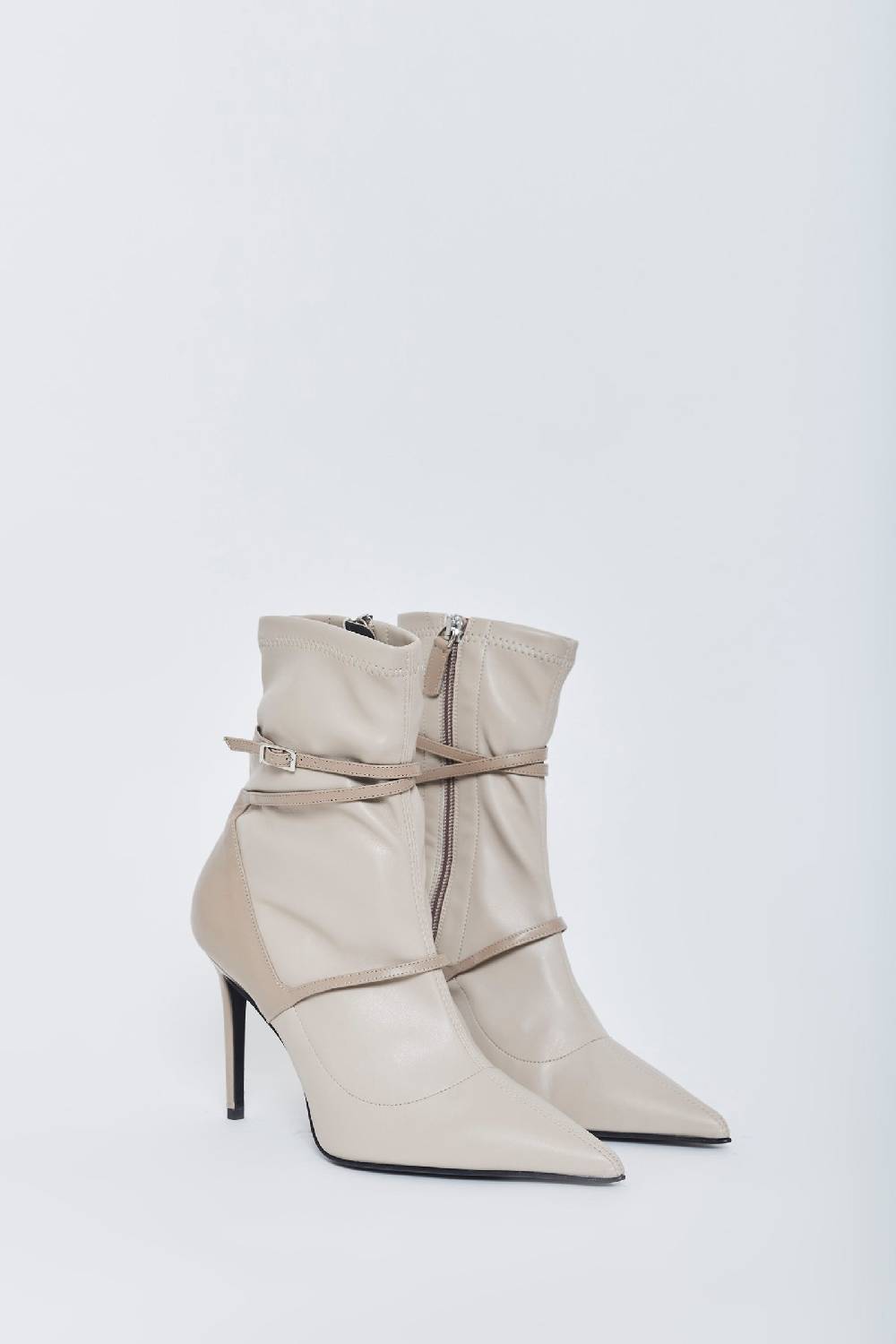 Kalliste K95 STRETCH ANKLE BOOTS OFF-WHITE Nuova