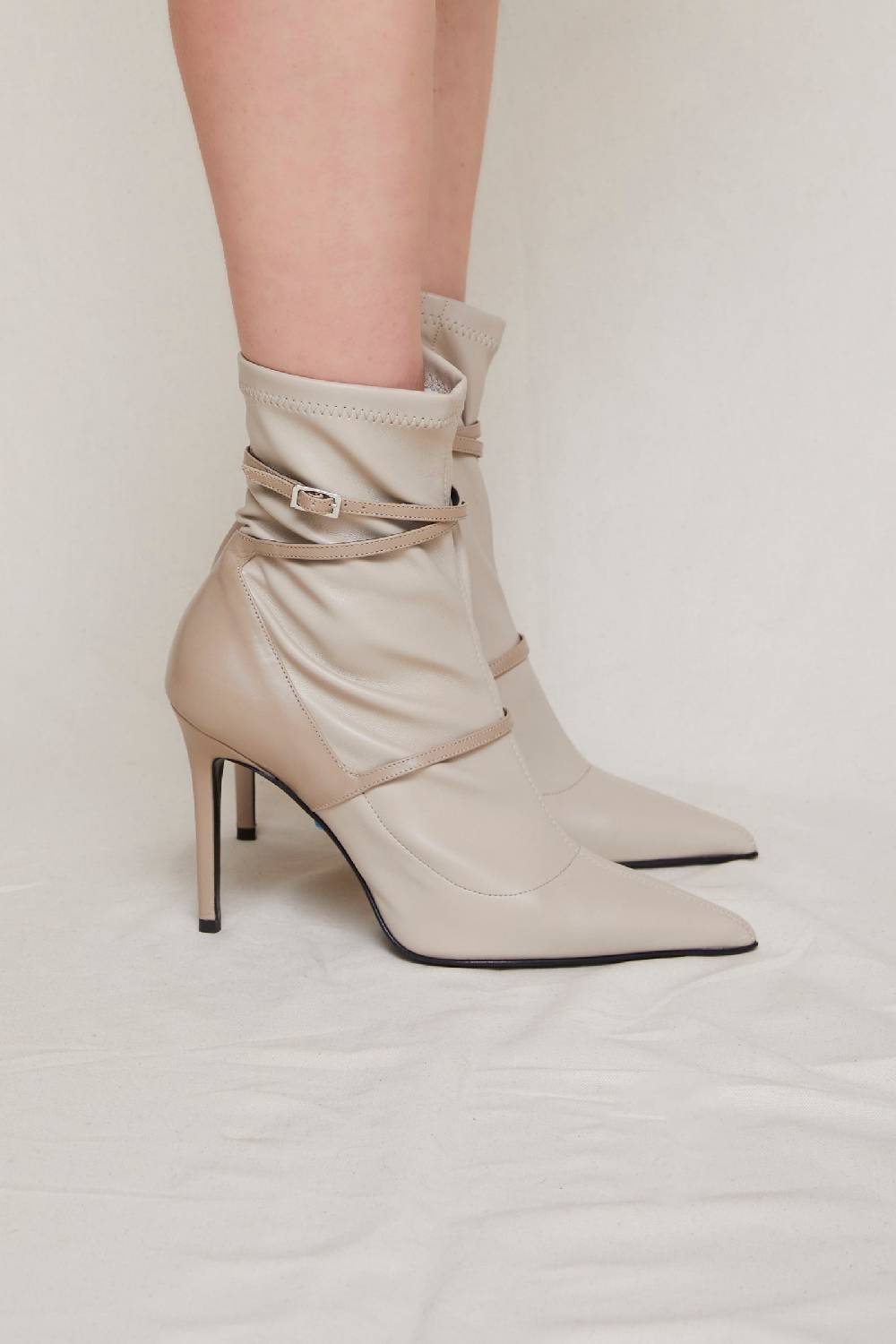 Kalliste K95 STRETCH ANKLE BOOTS OFF-WHITE Nuova