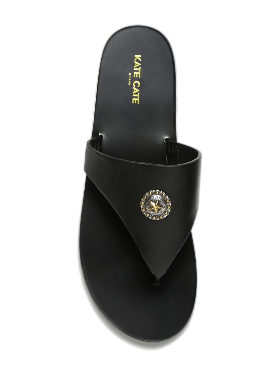 Kate Cate PHOEBE STELLA BLACK SANDALS Nuova
