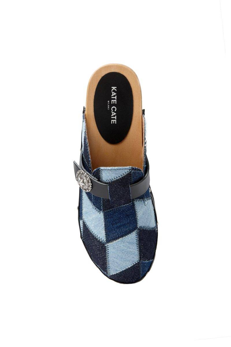 Kate Cate ALLEGRA CLOGS PATCH DENIM Sottocosto