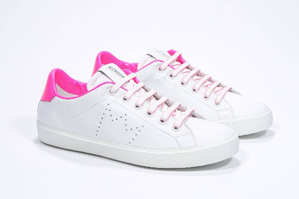 Leather Crown LC06 | Fucsia & Bianche - Basse - Donna Spedizione Gratuita