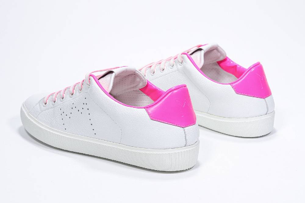 Leather Crown LC06 | Fucsia & Bianche - Basse - Donna Spedizione Gratuita