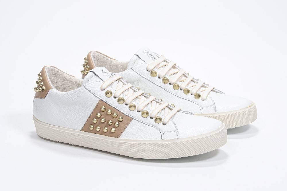 Leather Crown STUDLIGHT | Beige e bianco - BASSE - Donna Affare Del Giorno