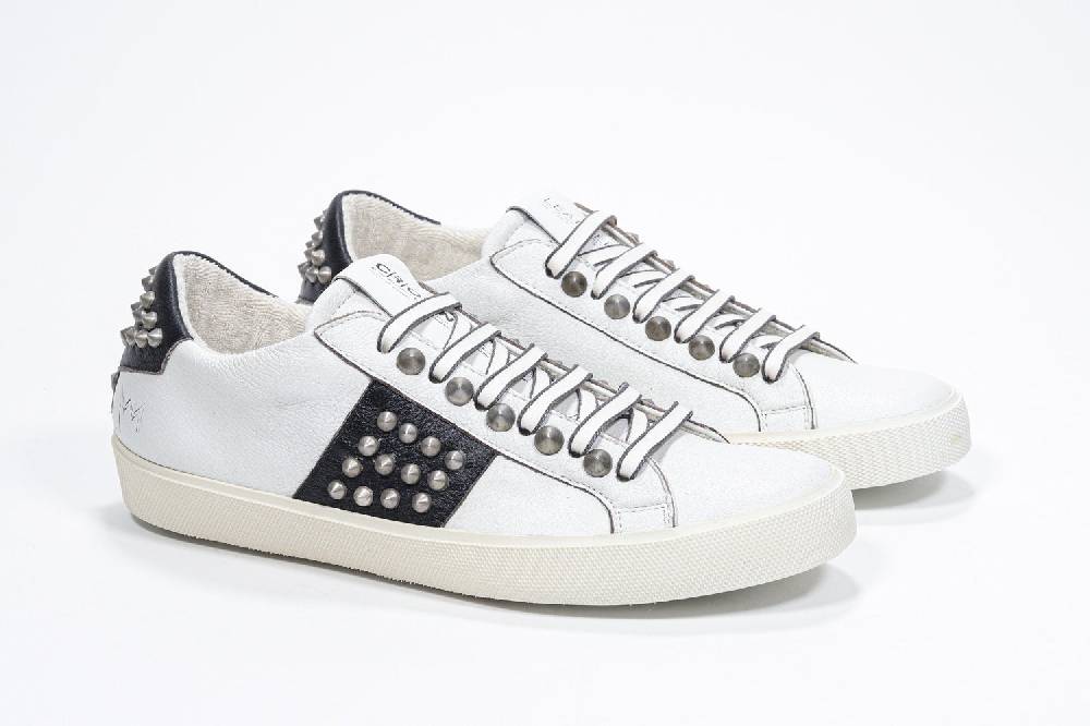 Leather Crown STUDLIGHT | Bianco e nero - BASSE - Donna Outlet