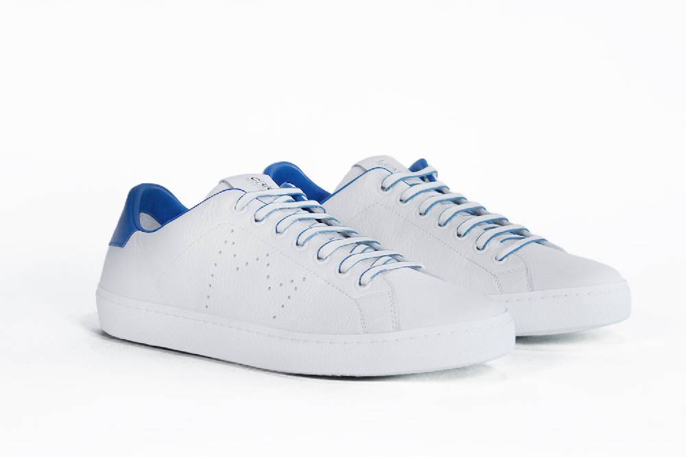 Leather Crown LC06 | Blu & Bianche - Basse - Uomo Qualità