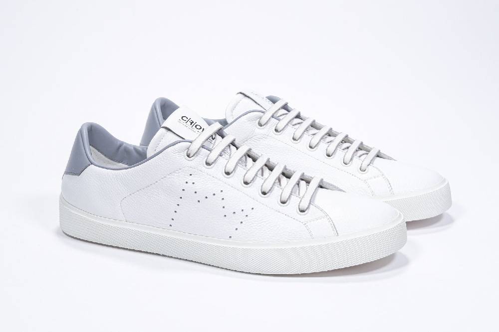 Leather Crown LC06 | Grigio Chiaro & Bianche - Basse - Uomo Spedizione Gratuita