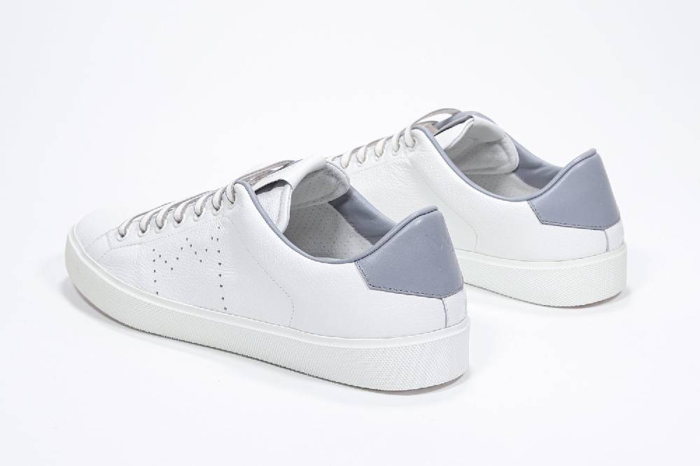 Leather Crown LC06 | Grigio Chiaro & Bianche - Basse - Uomo Spedizione Gratuita
