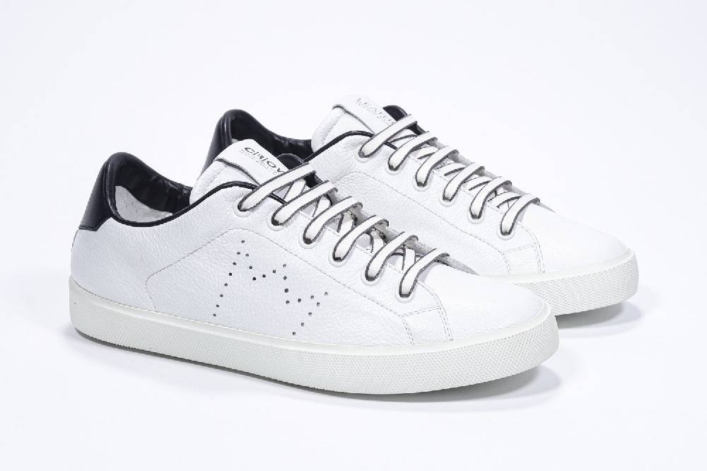 Leather Crown LC06 | Bianche & Nere - Basse - Uomo Consegna Veloce