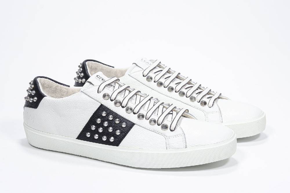 Leather Crown STUDLIGHT | Bianco e nero - BASSE - Uomo Outlet