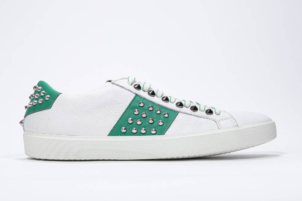 Leather Crown STUDLIGHT | Bianco e verde - BASSE - Uomo Vendita Economica