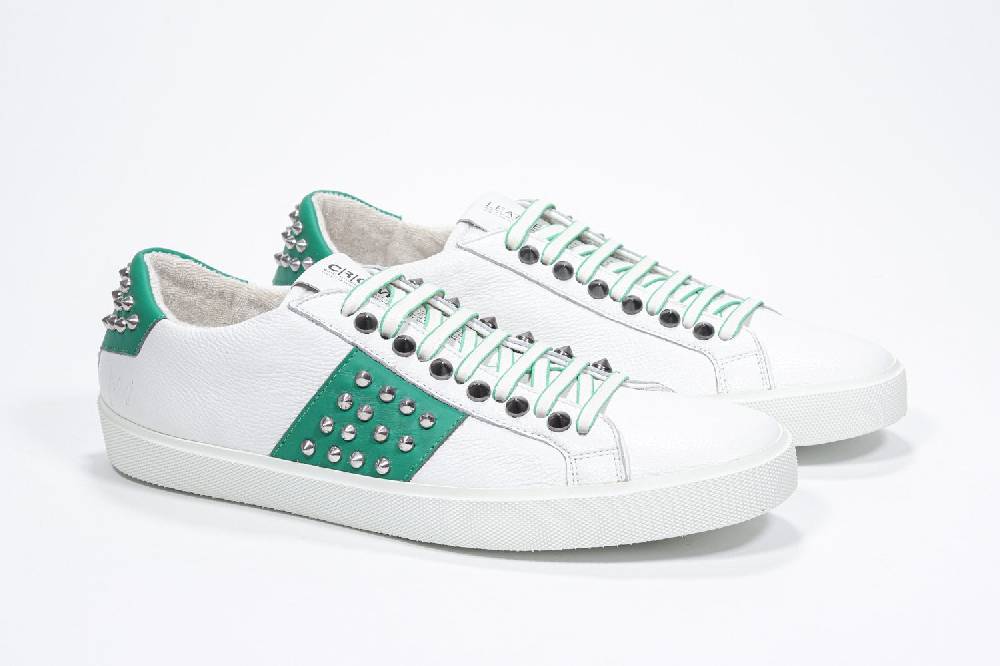 Leather Crown STUDLIGHT | Bianco e verde - BASSE - Uomo Vendita Economica