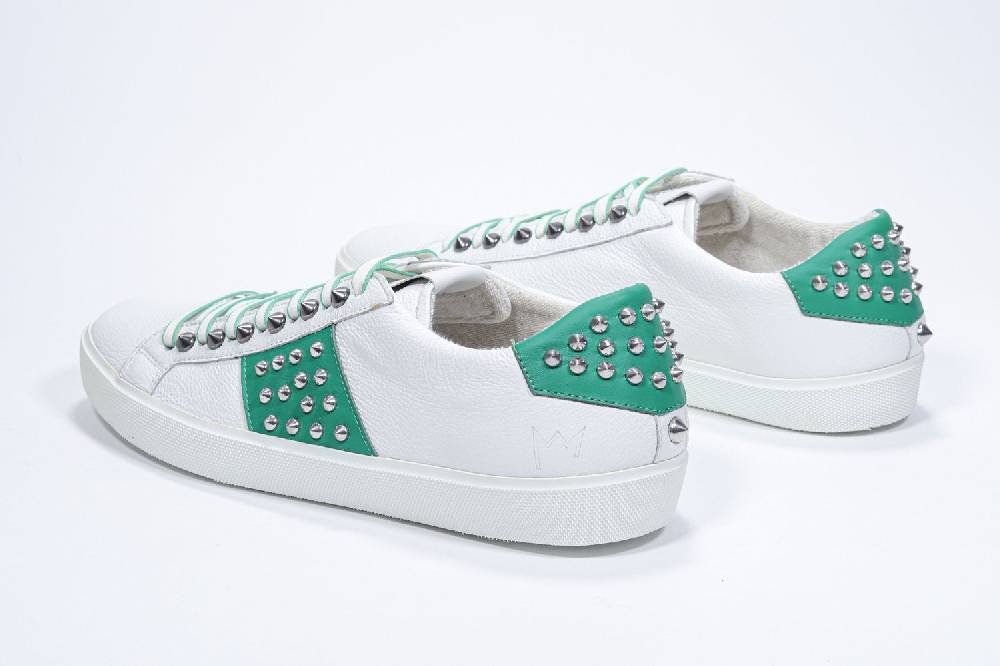 Leather Crown STUDLIGHT | Bianco e verde - BASSE - Uomo Vendita Economica