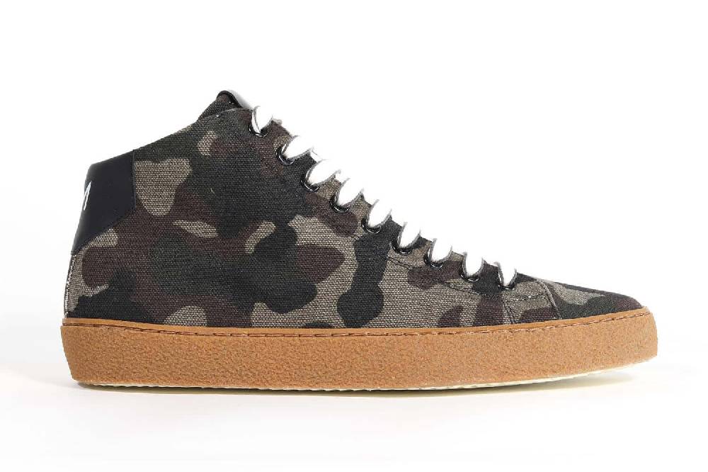 Leather Crown EARTH | Tela mimetica - Mid Top - Uomo Italia