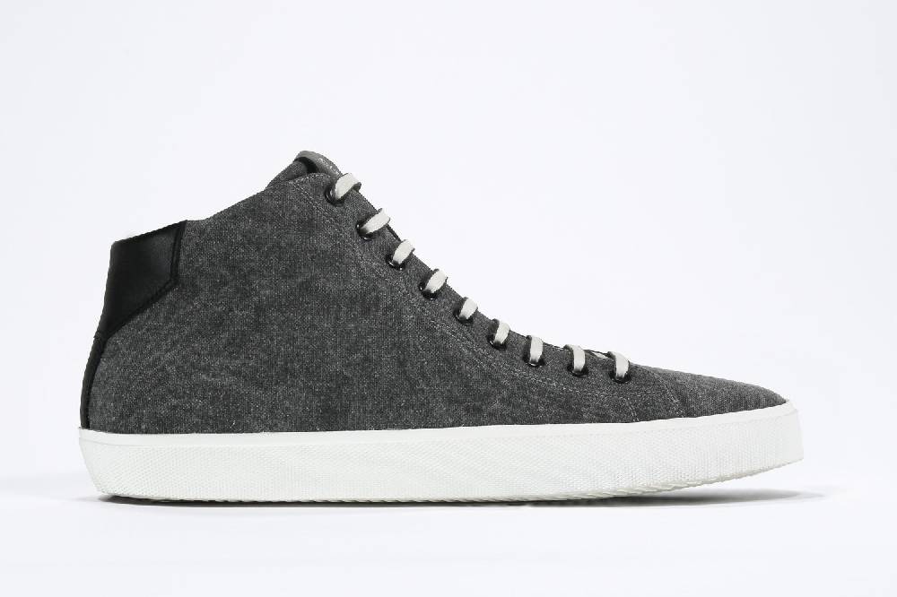 Leather Crown EARTH | Demin nero - Mid Top - Uomo In Linea