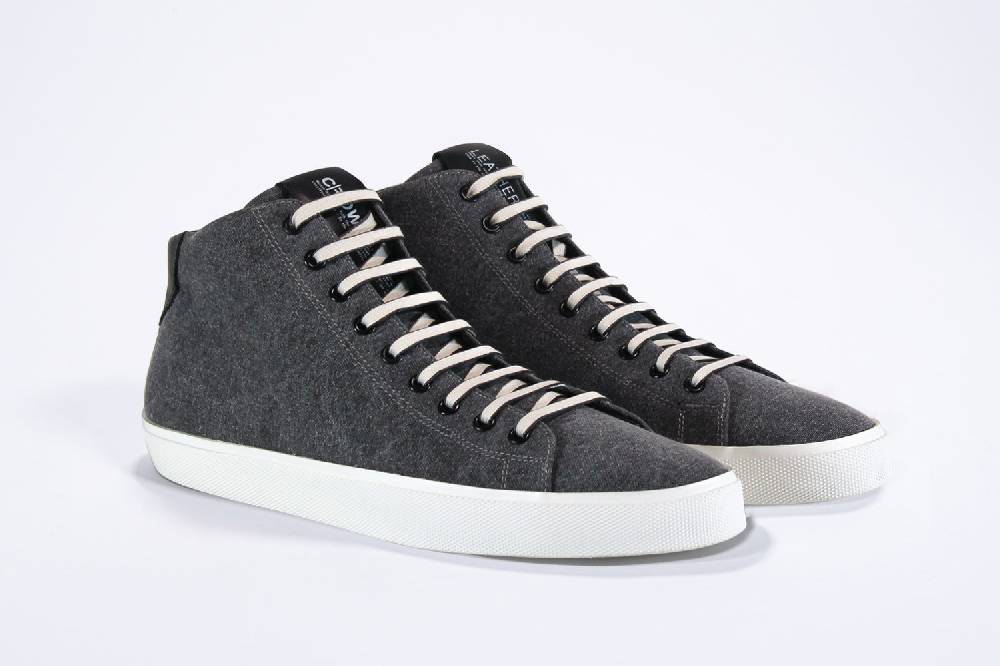Leather Crown EARTH | Demin nero - Mid Top - Uomo In Linea