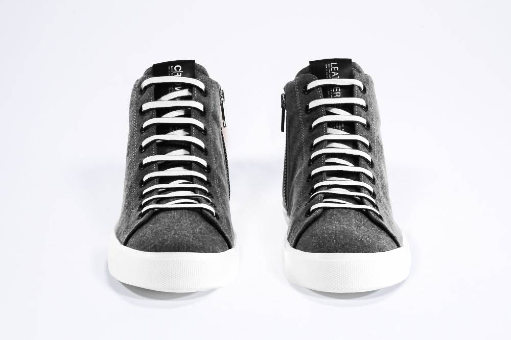 Leather Crown EARTH | Demin nero - Mid Top - Uomo In Linea