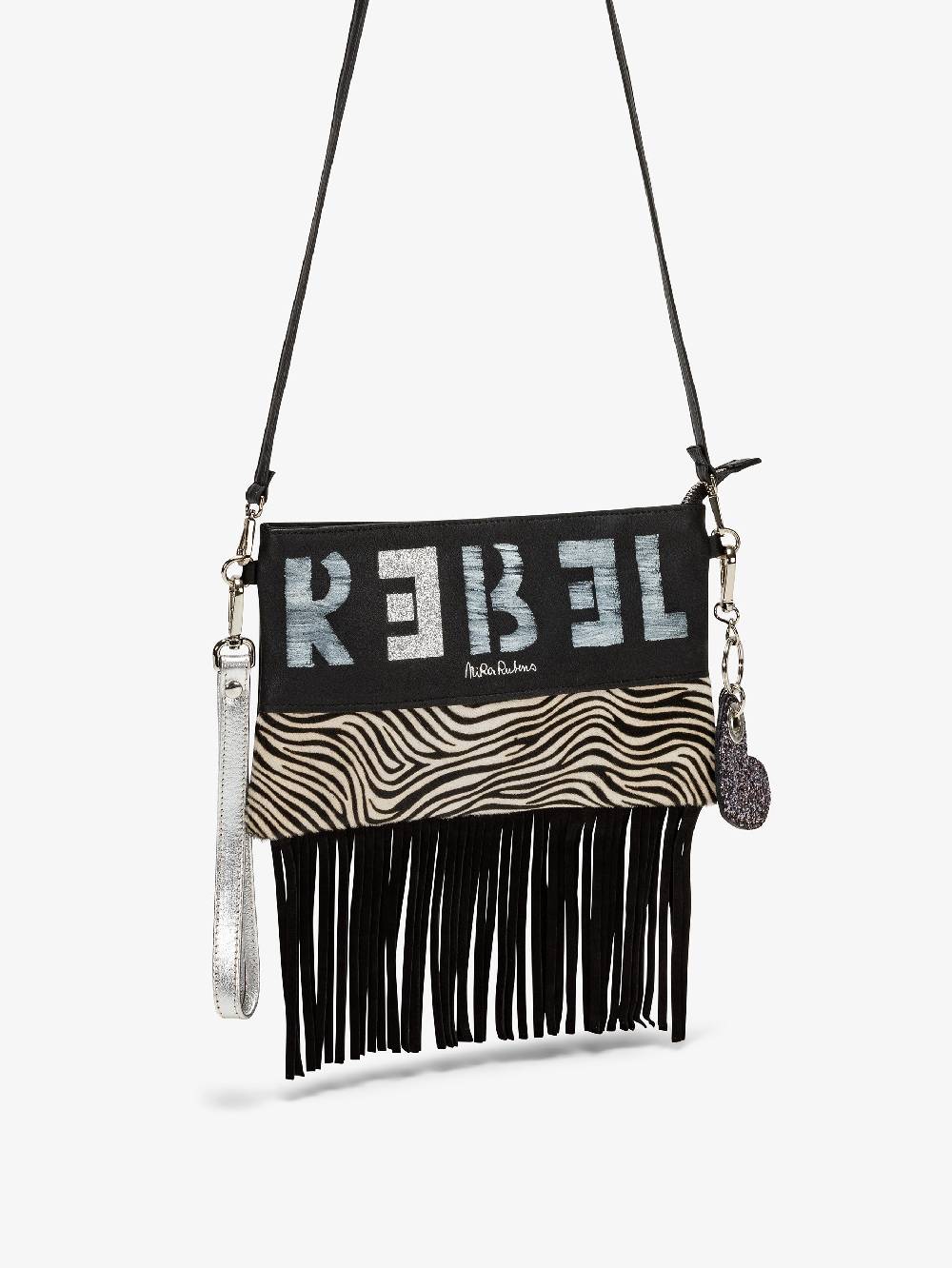 Nira Rubens Minibag Frange - Zebrina Silver In Saldo