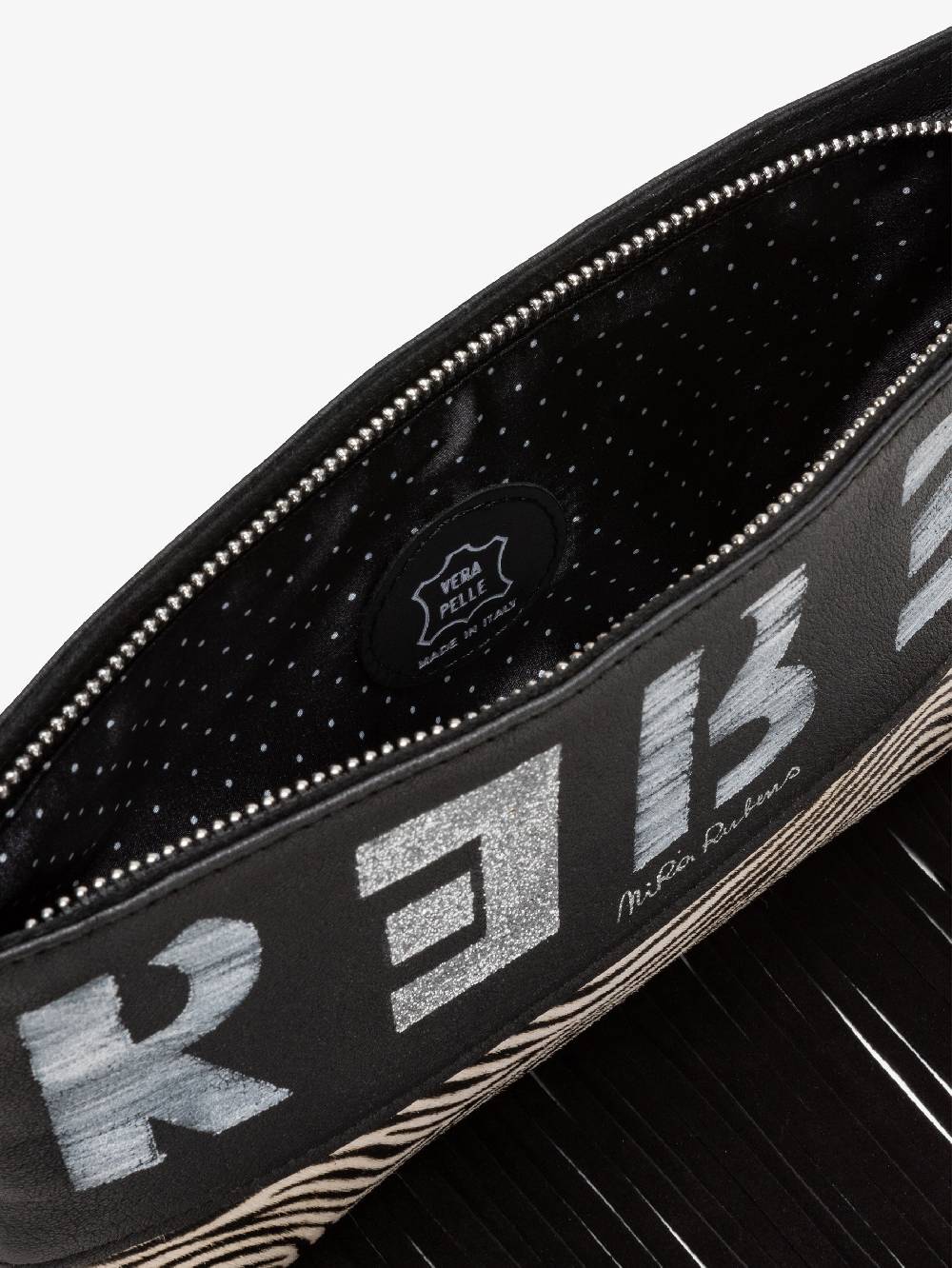 Nira Rubens Minibag Frange - Zebrina Silver In Saldo