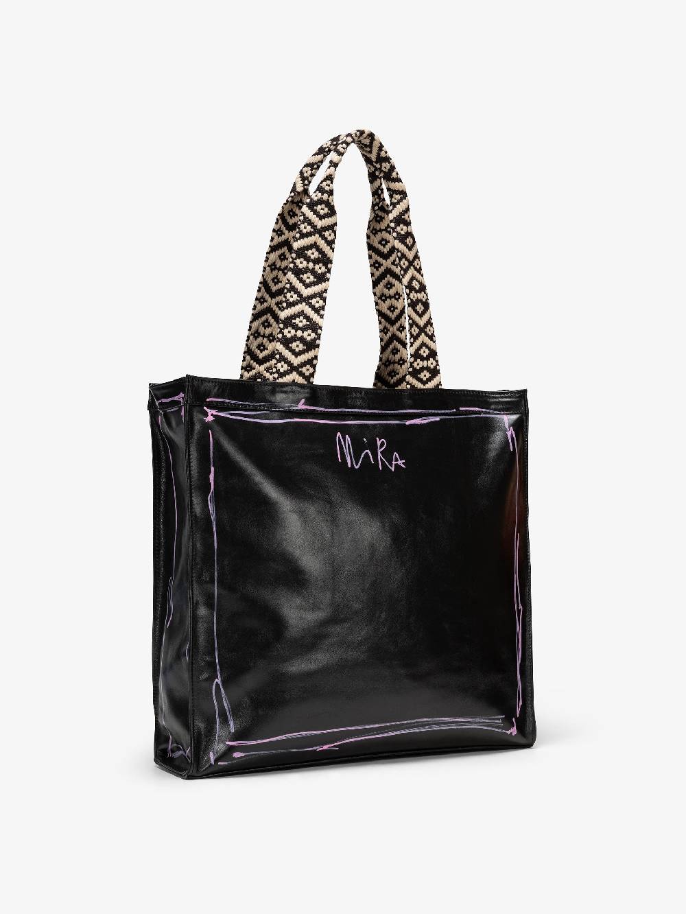 Nira Rubens SHOPPING BAG BLACK GLOSSY - STREET 2025