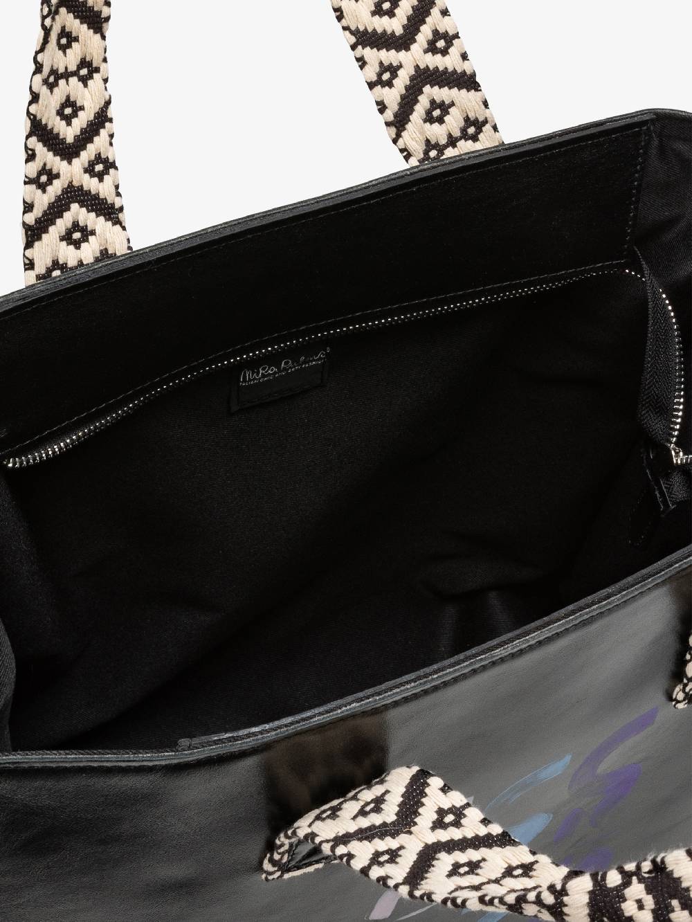 Nira Rubens EASY TOTE BLACK GLOSSY - LOGO Italia