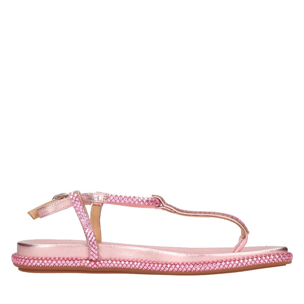 ALMA EN PENA Sandali flat infradito in pelle e strass Vendite Flash