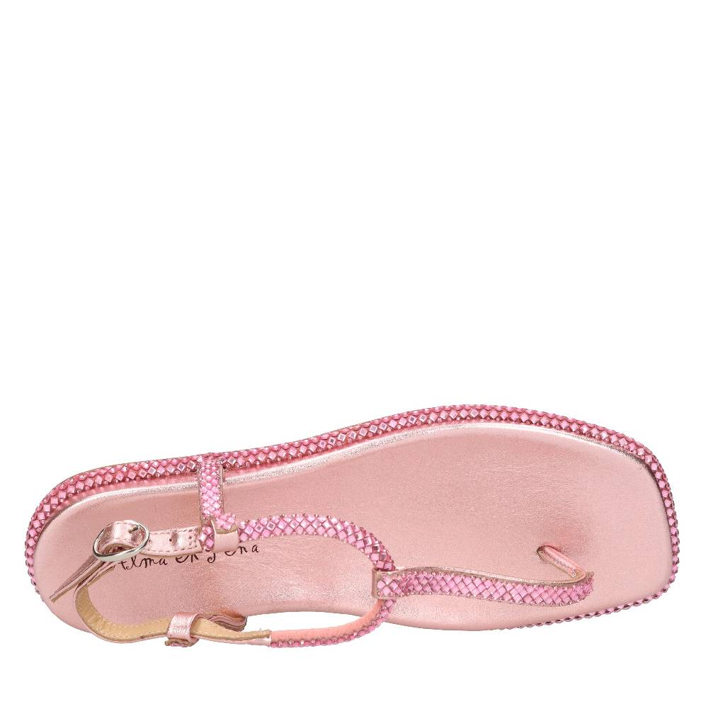 ALMA EN PENA Sandali flat infradito in pelle e strass Vendite Flash