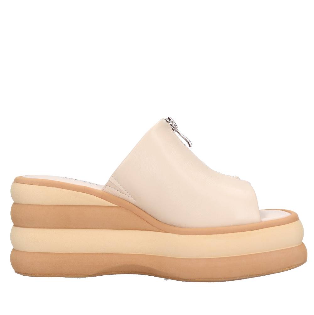 EMANUELLE VEE Mules Zeppa in pelle Vendita Calda