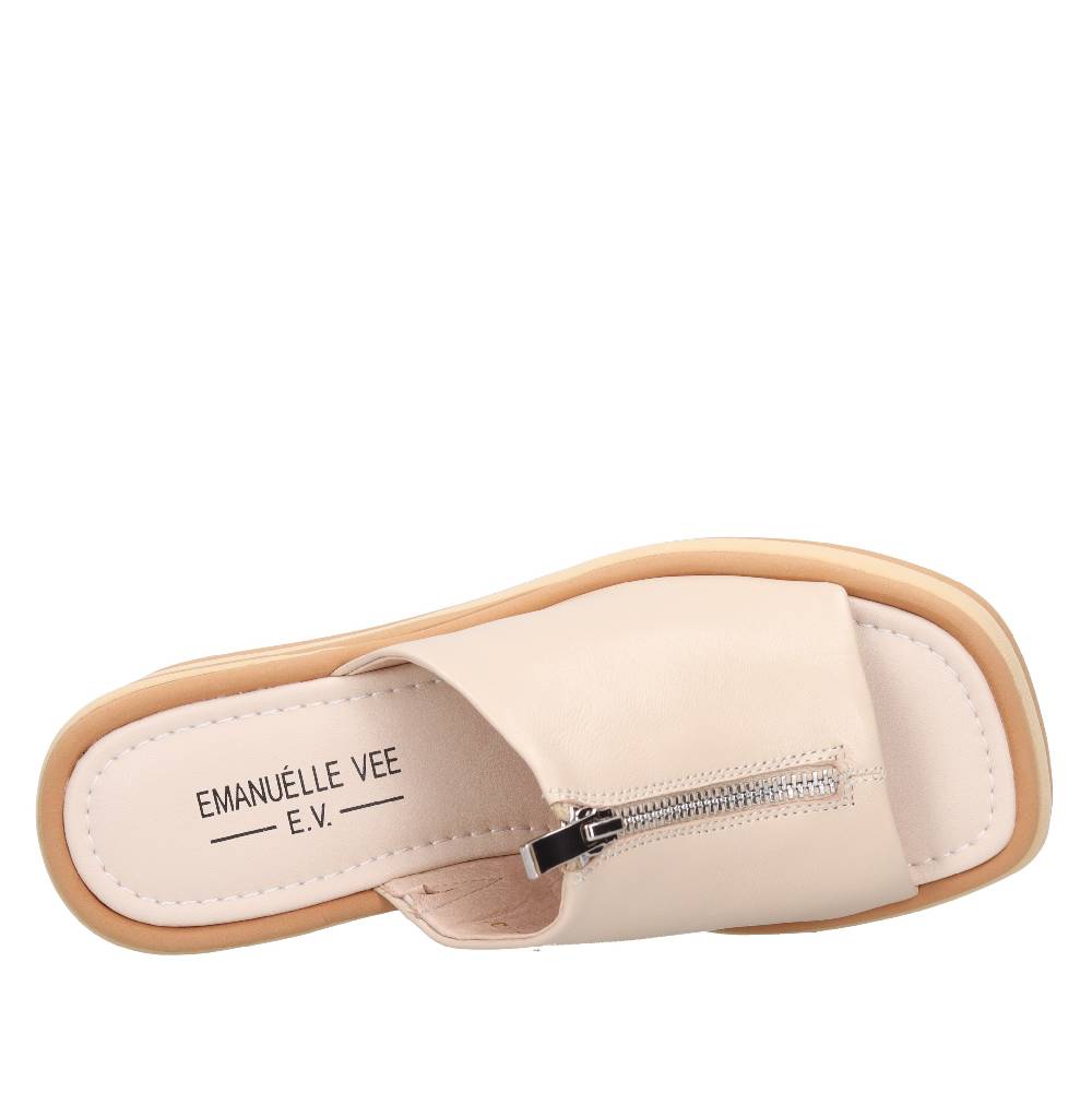 EMANUELLE VEE Mules Zeppa in pelle Vendita Calda