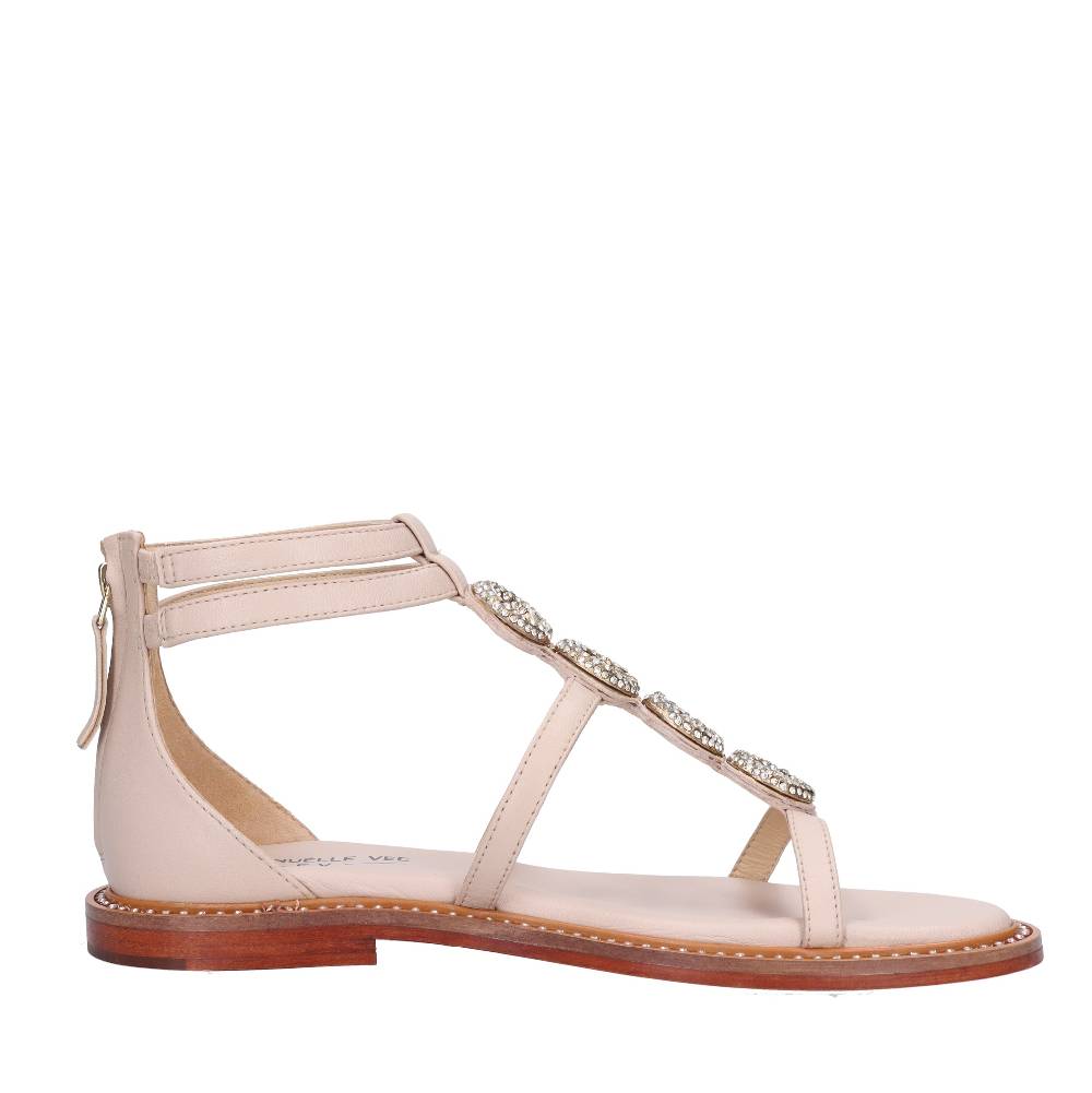 EMANUELLE VEE Sandali in pelle e strass Saldi Di Fabbrica