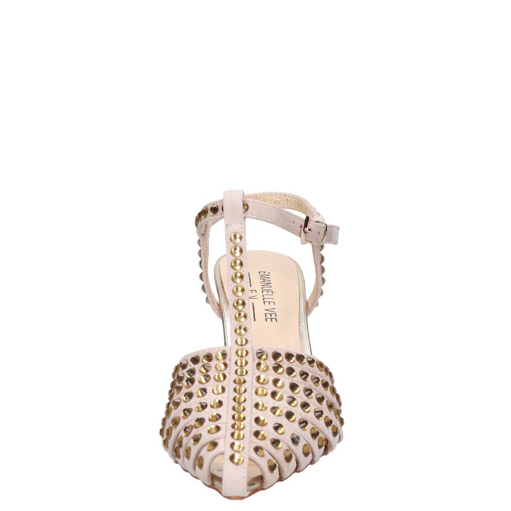 EMANUELLE VEE Décolleté in pelle e strass In Saldo
