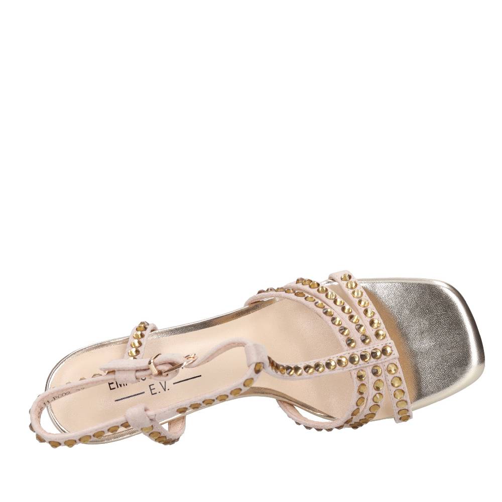 EMANUELLE VEE Sandali in pelle e strass 2025
