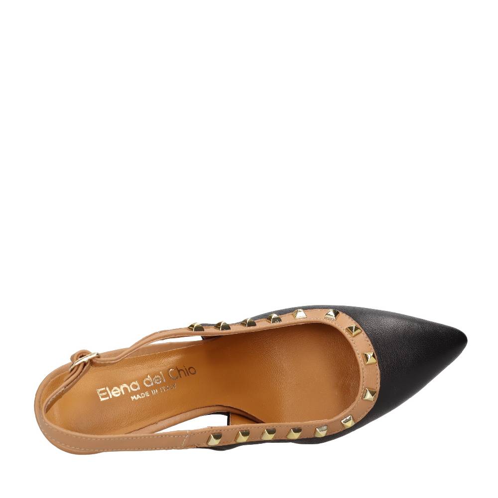 ELENA DEL CHIO Décolleté slingback in pelle Saldi