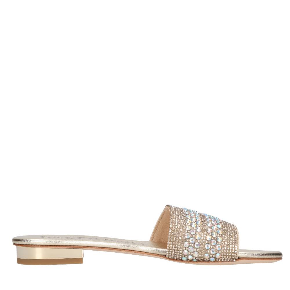 PASQUINI Mules in pelle e strass Saldi Di Fabbrica