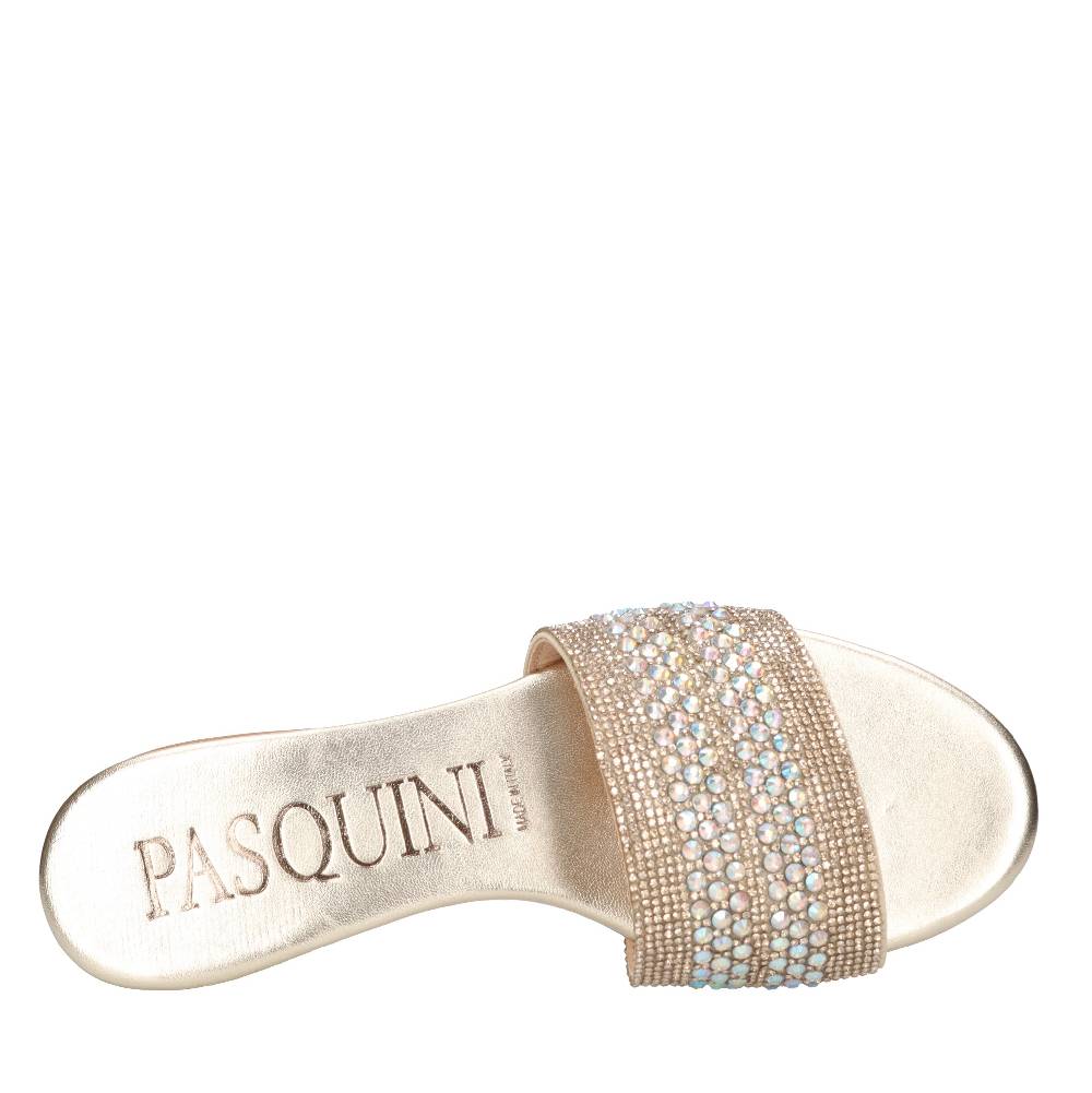 PASQUINI Mules in pelle e strass Saldi Di Fabbrica