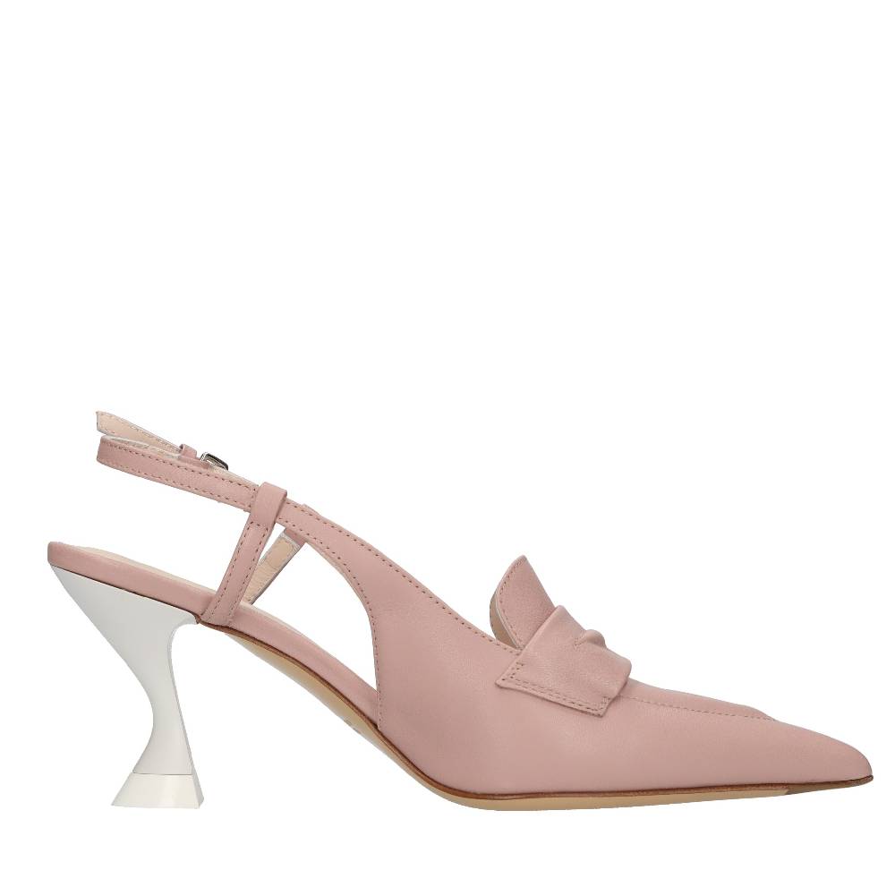 STRATEGIA Décolleté slingback in pelle Spedizione Gratuita