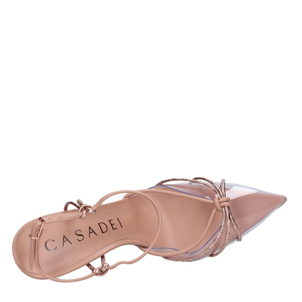 CASADEI Décolleté Slingback in pelle e plexiglass Shopping Online