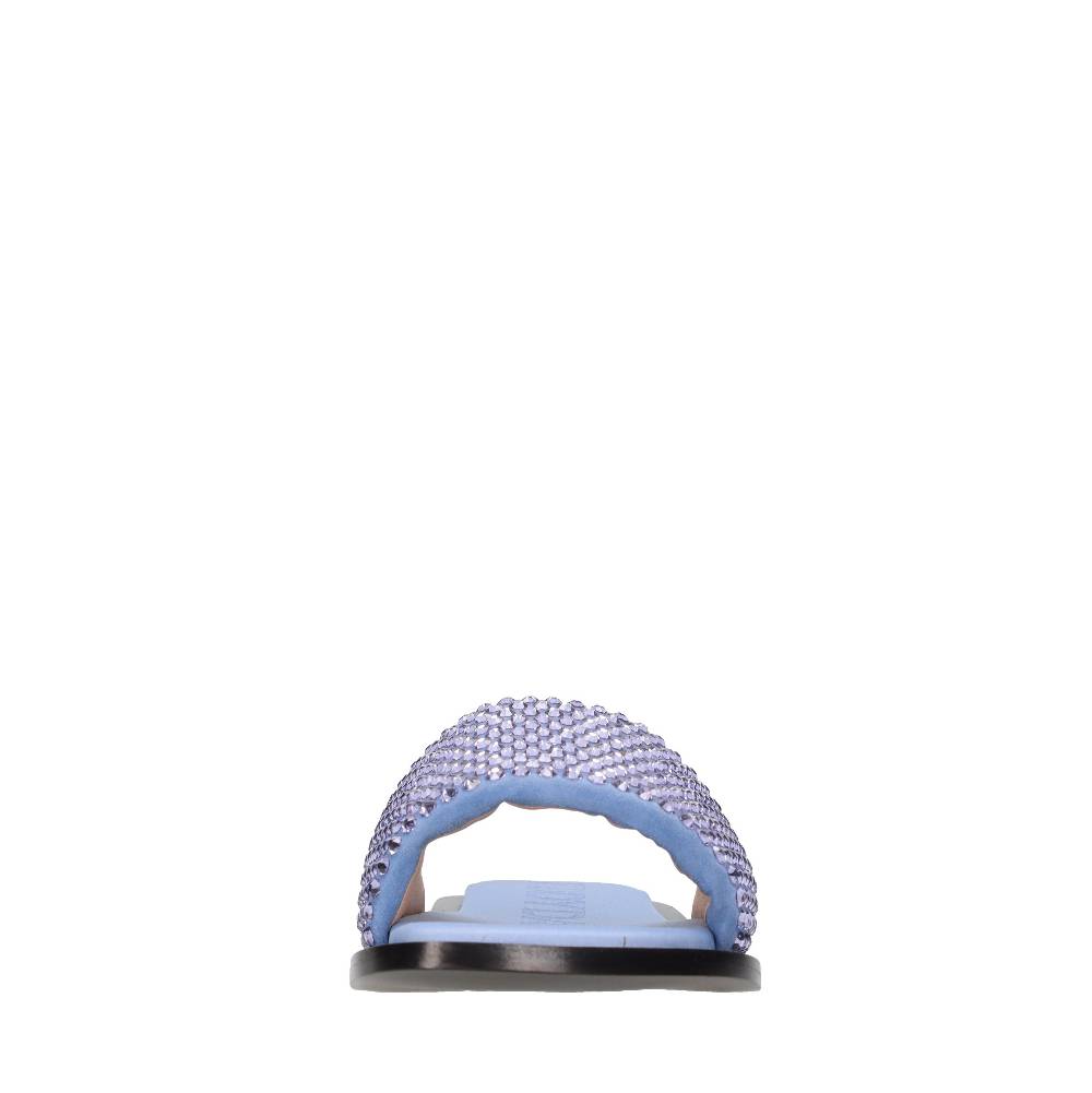 EDDY DANIELE Mules in camoscio e strass Nuovo