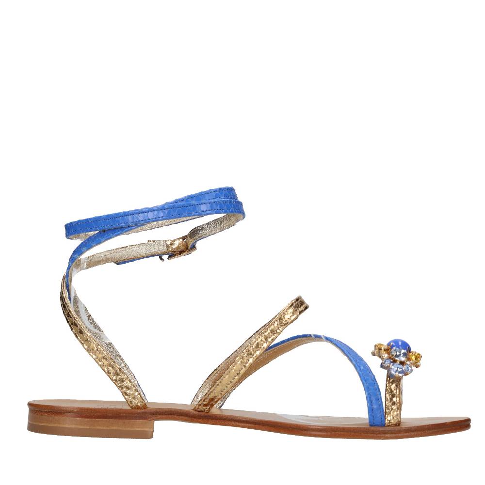 EMANUELA CARUSO Sandali flat infradito in pelle Pezzi Unici