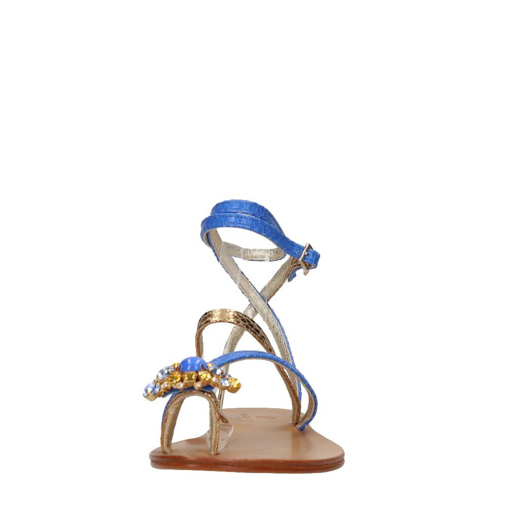EMANUELA CARUSO Sandali flat infradito in pelle Pezzi Unici
