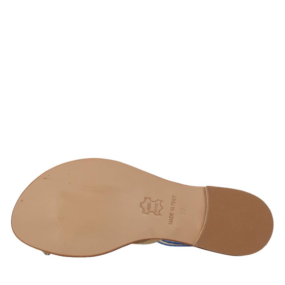 EMANUELA CARUSO Sandali flat infradito in pelle Pezzi Unici