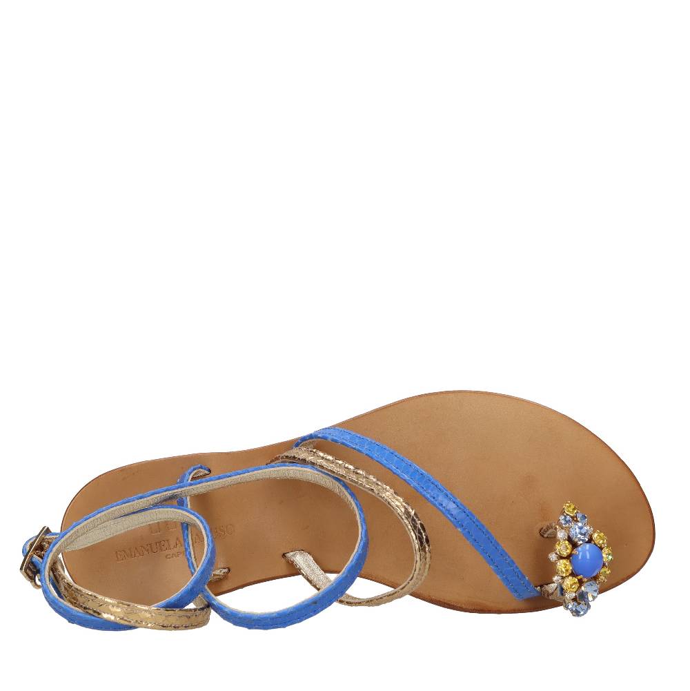 EMANUELA CARUSO Sandali flat infradito in pelle Pezzi Unici