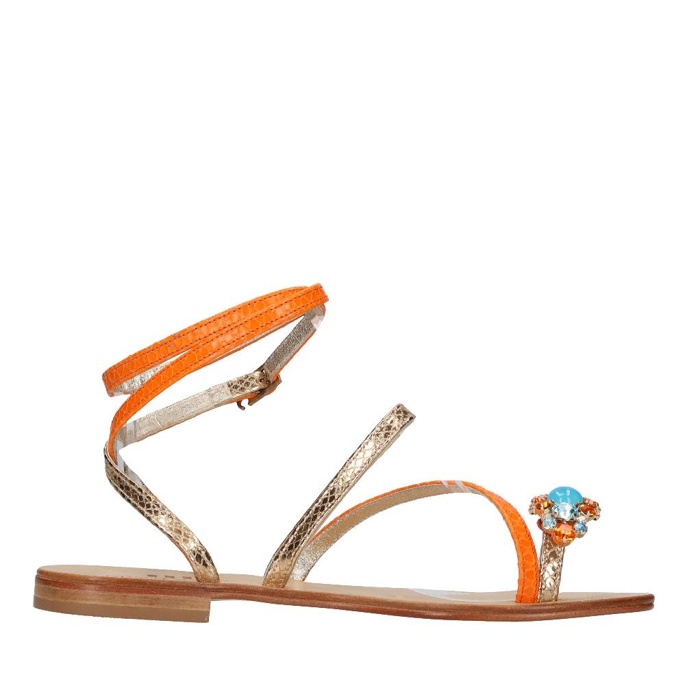 EMANUELA CARUSO Sandali flat infradito in pelle Qualità Garantita