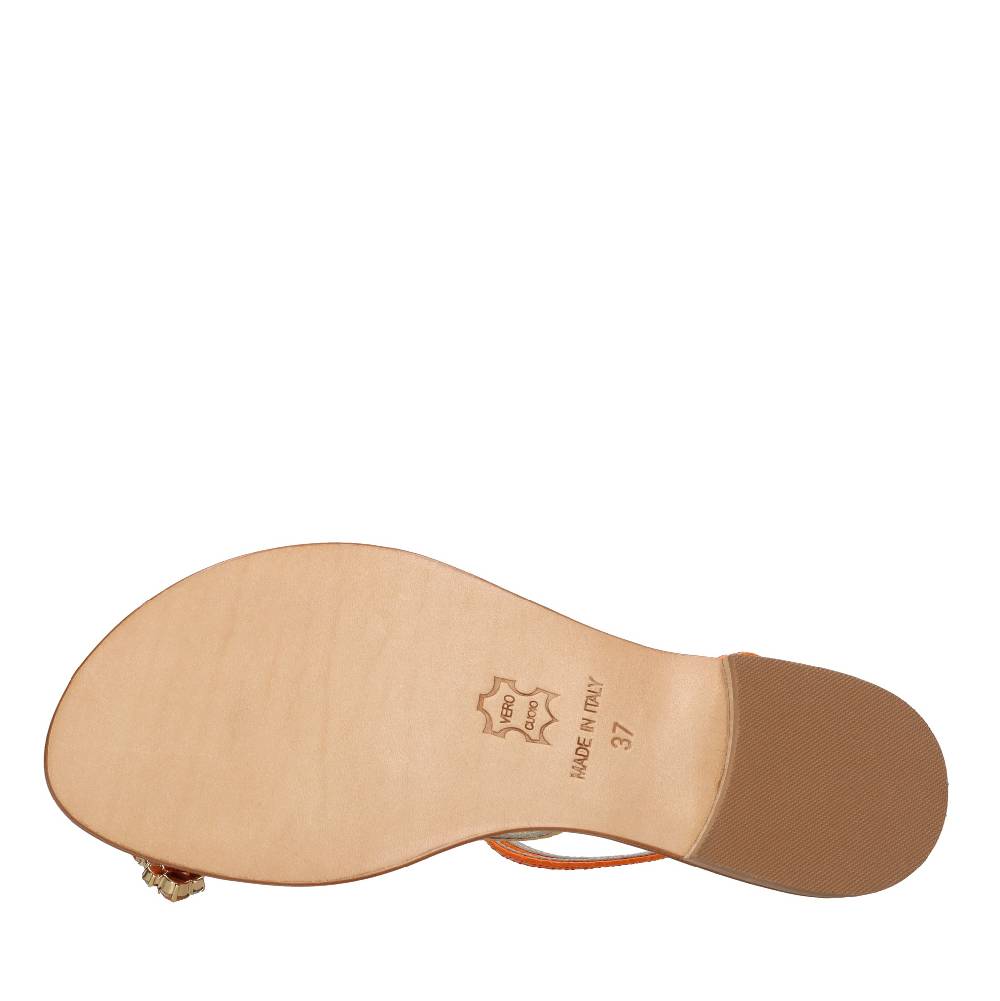 EMANUELA CARUSO Sandali flat infradito in pelle Qualità Garantita