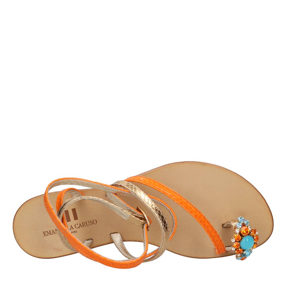 EMANUELA CARUSO Sandali flat infradito in pelle Qualità Garantita