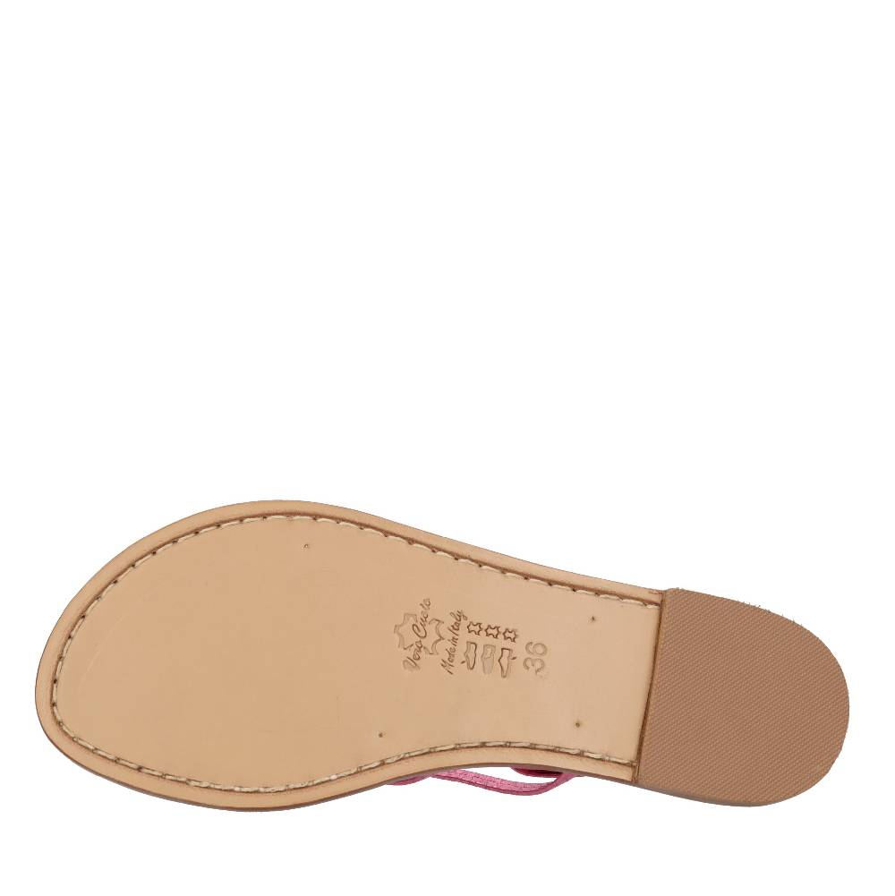 EMANUELA CARUSO Sandali flat infradito in pelle Negozi Online
